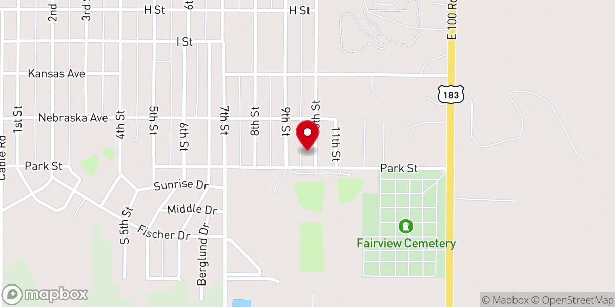 Map showing location of Community Church of God
