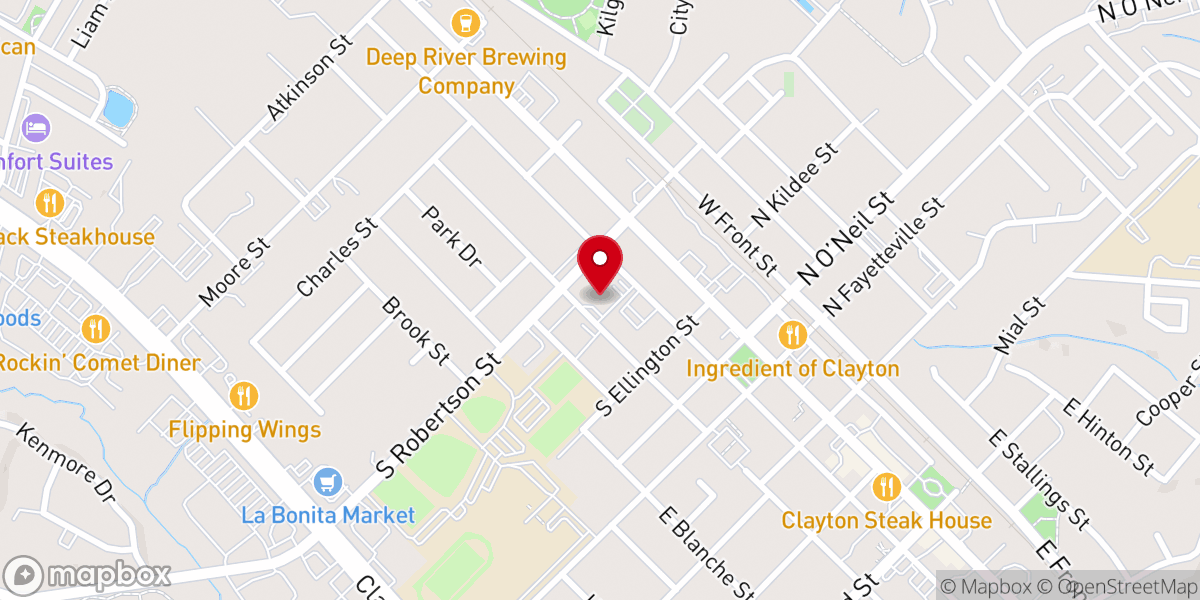 Map showing location of Hocutt Memorial Church