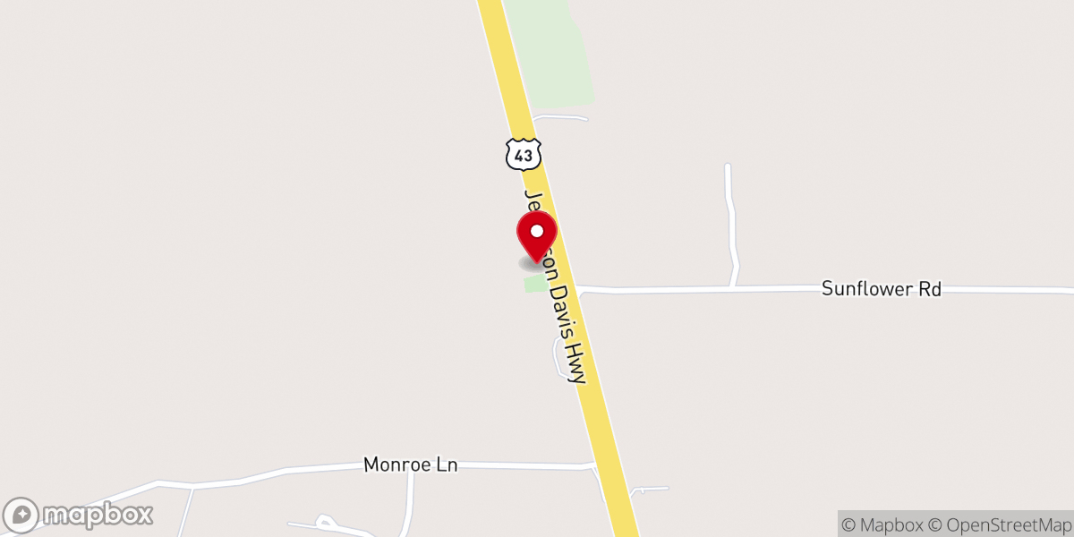 Map showing location of Sunflower United Methodist Church