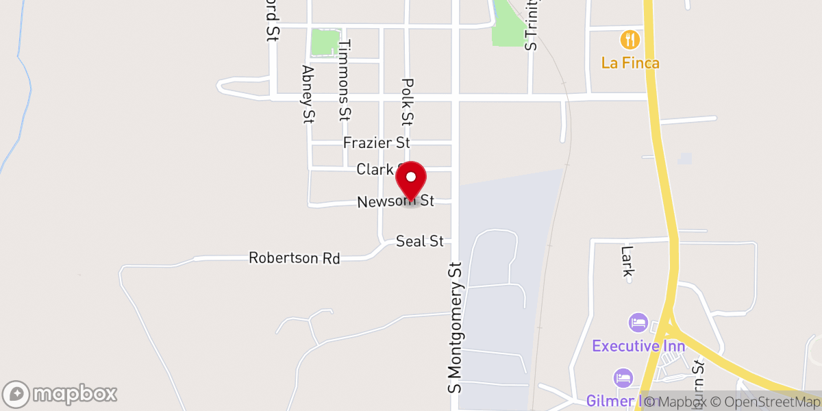 Map showing location of Southside Baptist Church