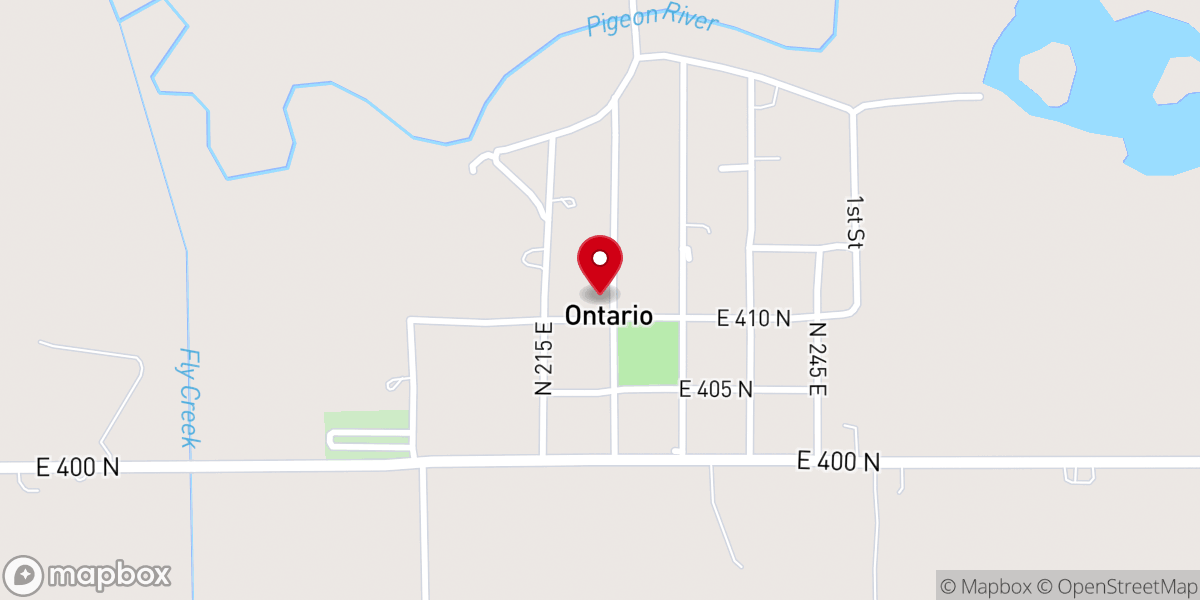 Map showing location of Ontario Community Church