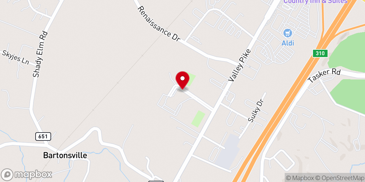 Map showing location of Church of Christ at Mountain View