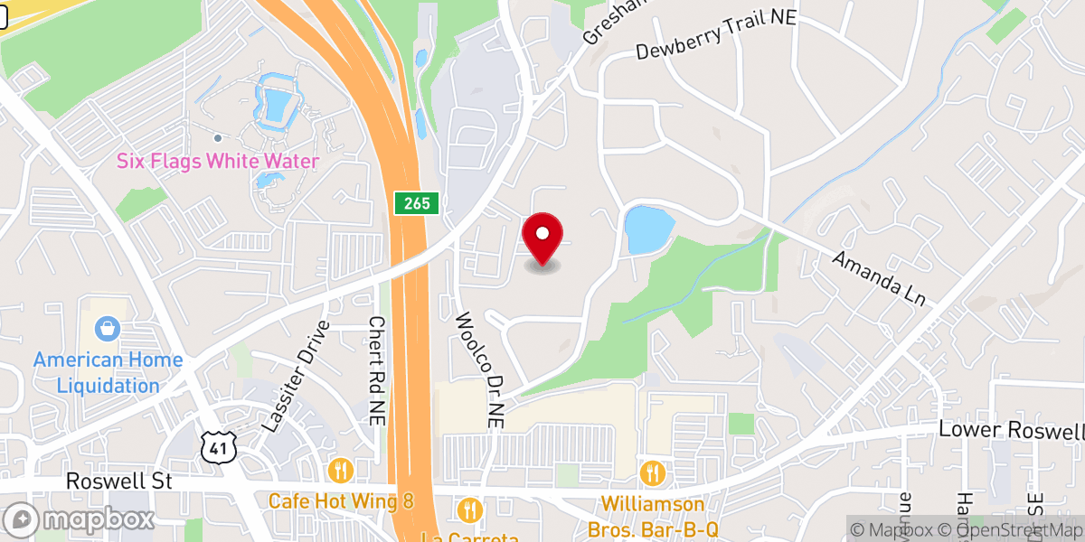 Map showing location of The Vine Church Atlanta