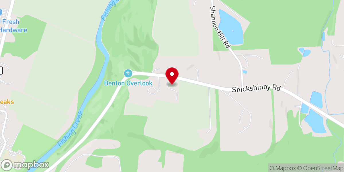 Map showing location of Bible Baptist Church