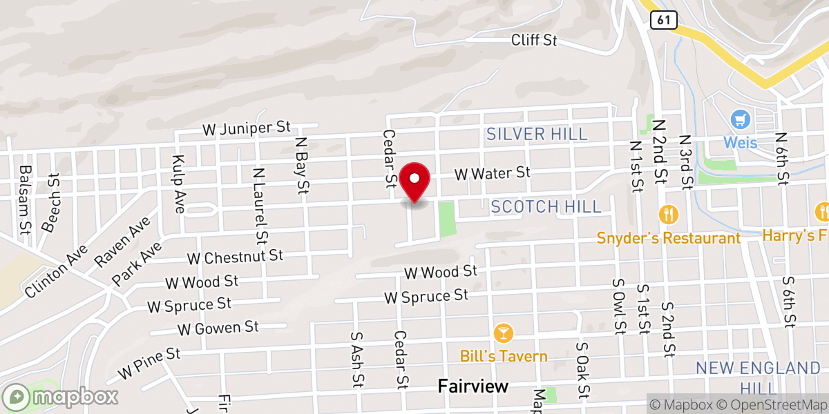Map showing location of St. John’s United Methodist Church