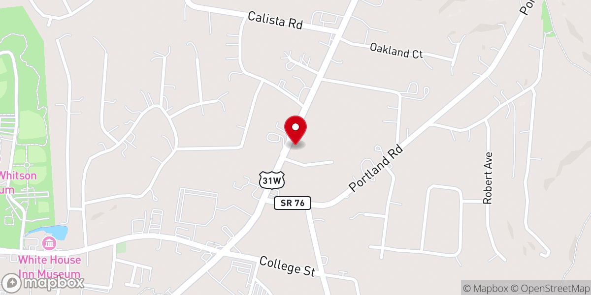 Map showing location of Unity Baptist