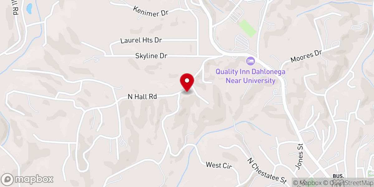 Map showing location of Dahlonega Church of Christ