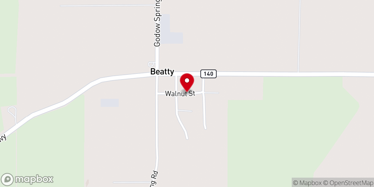 Map showing location of Beatty Valley Gospel Mission