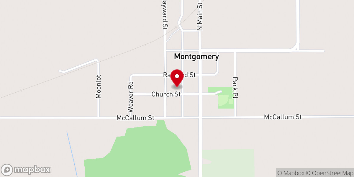Map showing location of Montgomery United Methodist Church