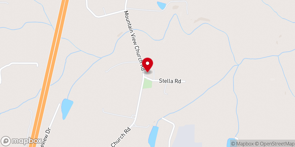 Map showing location of Mt View Baptist Church