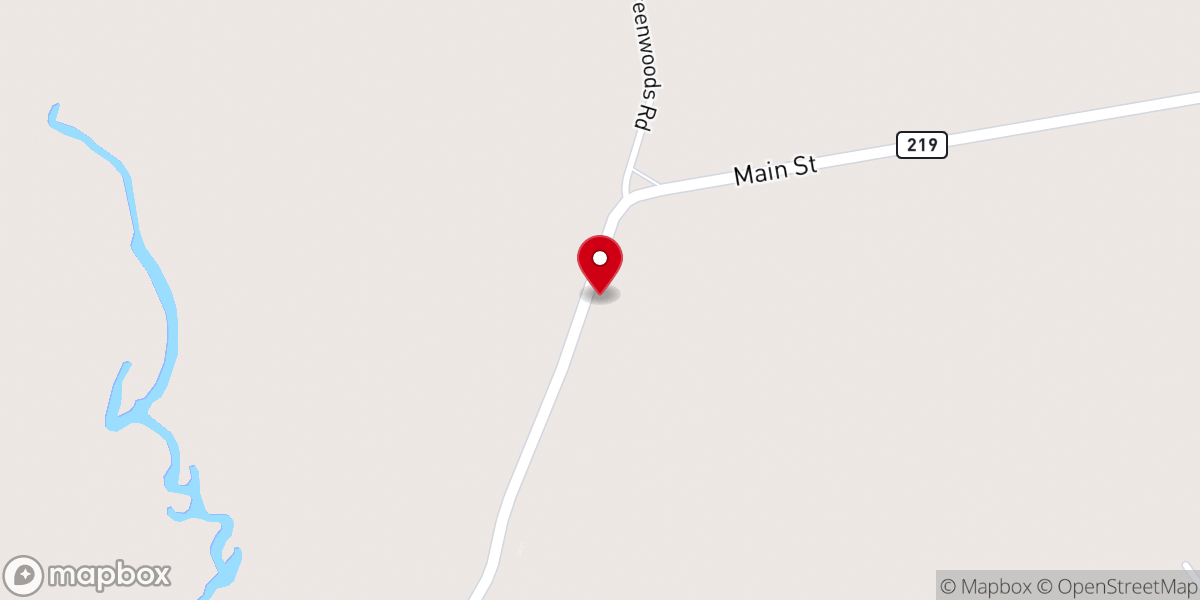 Map showing location of West Sumner Baptist Church