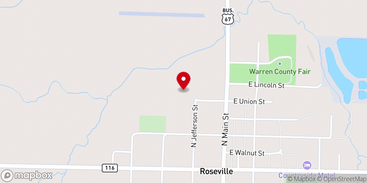 Map showing location of Roseville-Swan Creek United Methodist Church