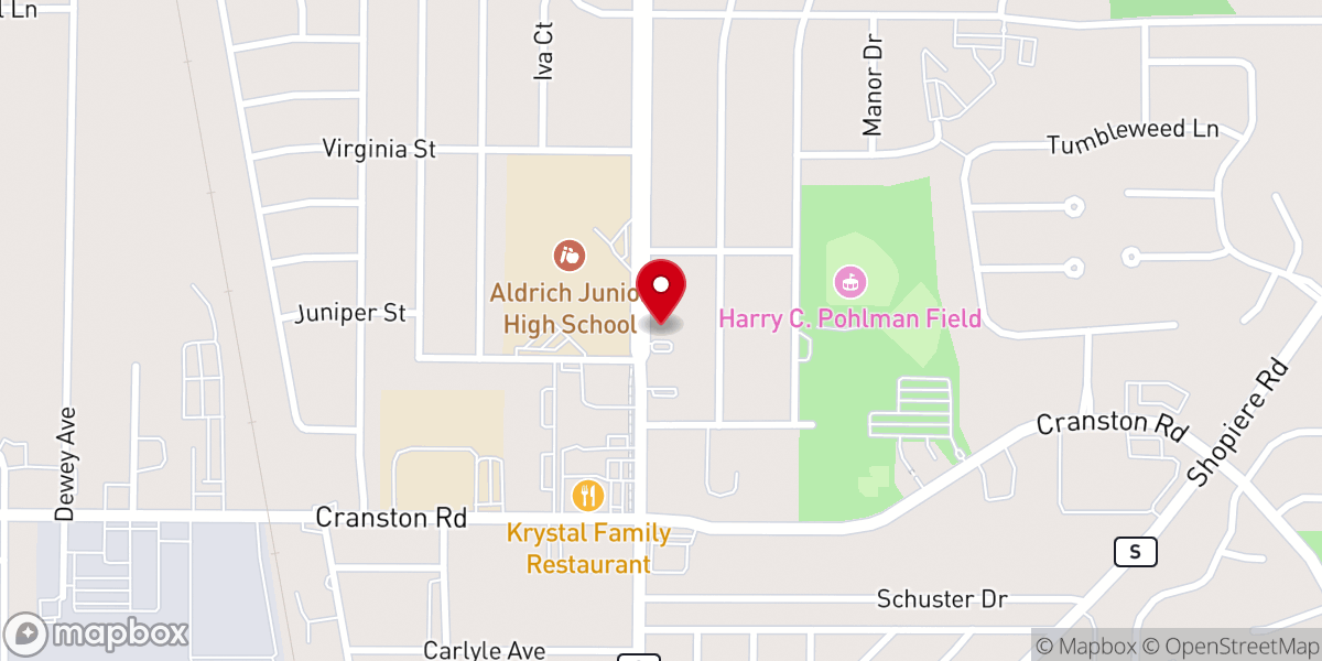 Map showing location of Good News Christian Center