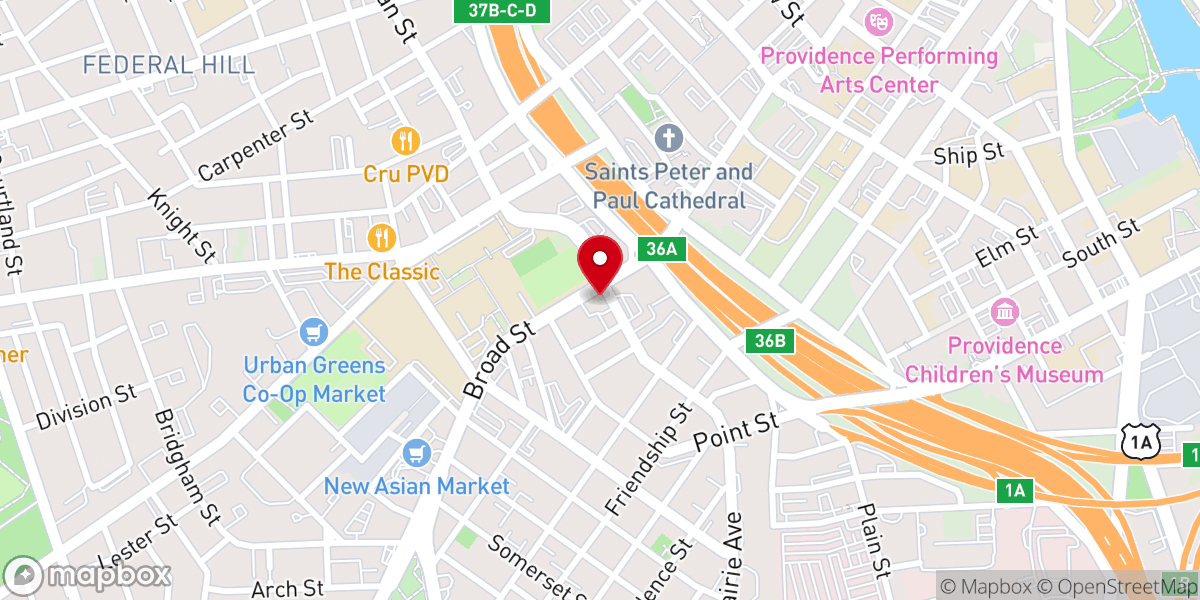 Map showing location of Impact Center Providence Church