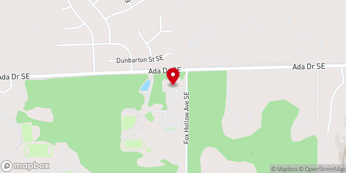 Map showing location of Ada Congregational Church