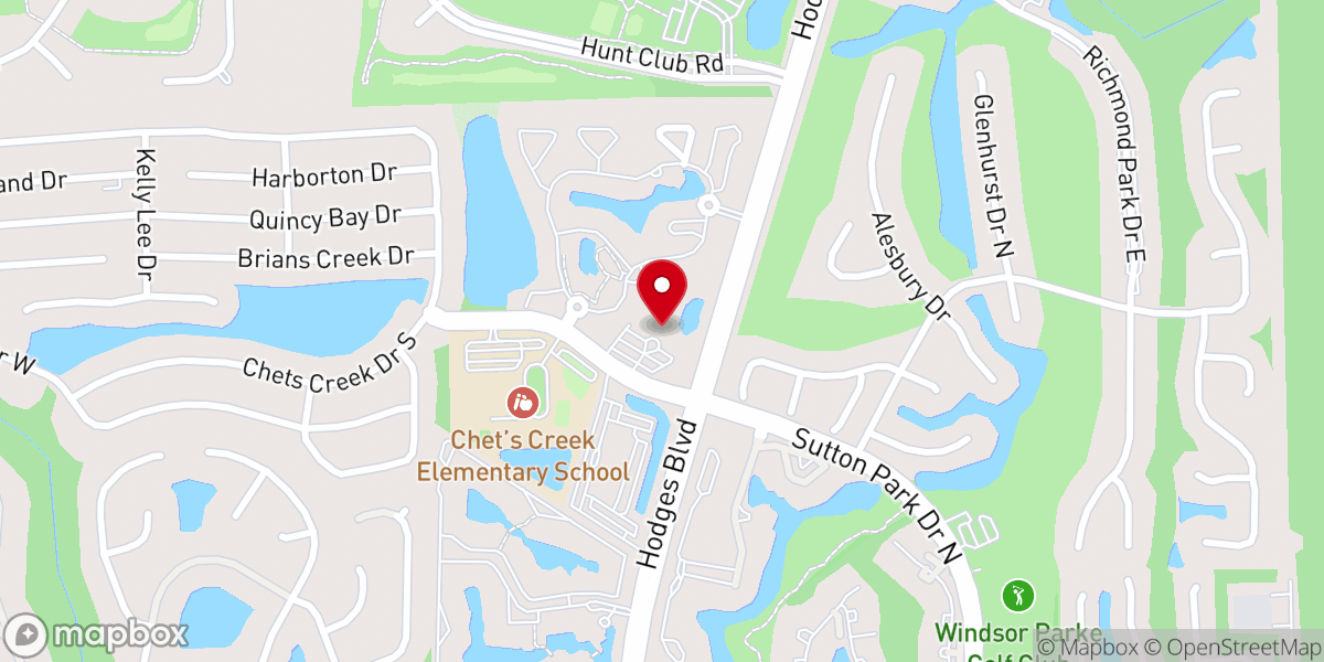 Map showing location of Hodges Boulevard Presbyterian Church
