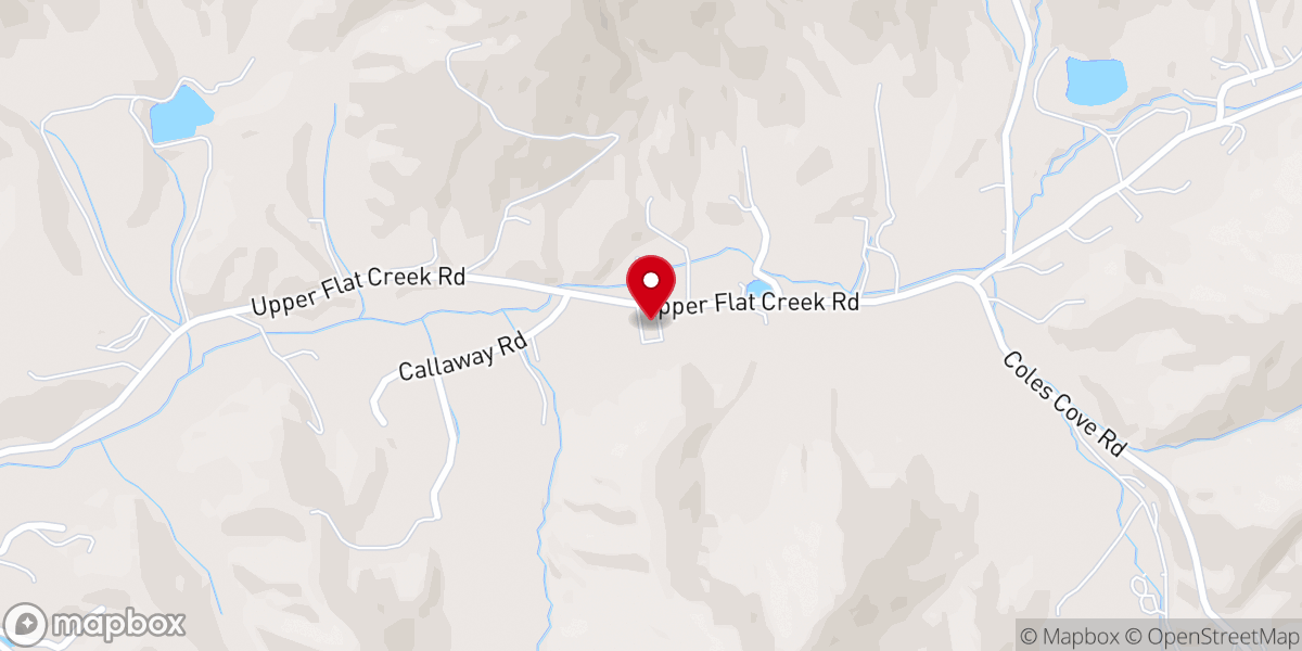 Map showing location of Coles Cove Church