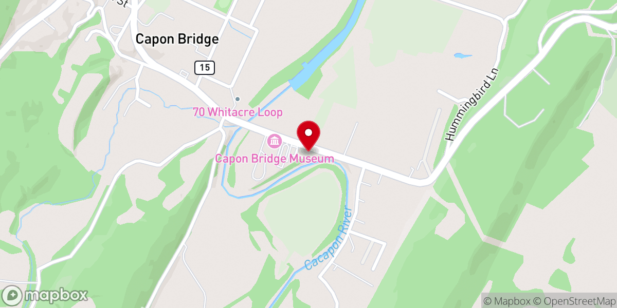 Map showing location of The Appalachian Wedding Chapel & Boutique