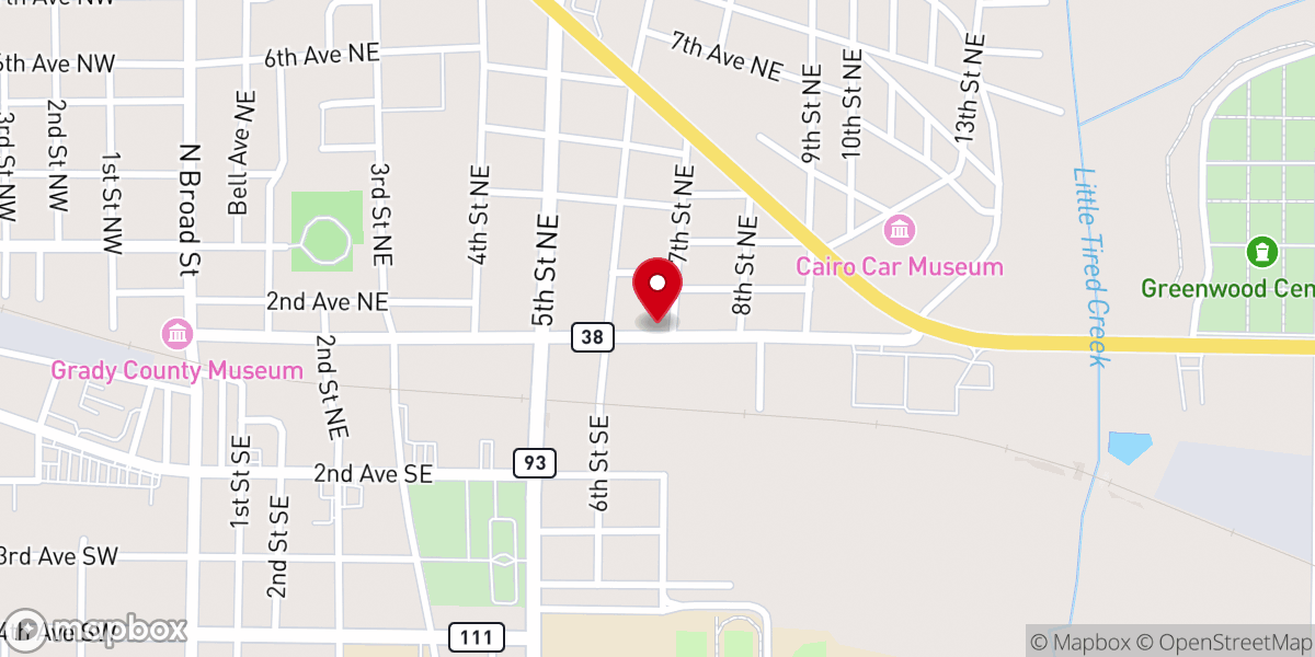 Map showing location of Living Hope Faith Center