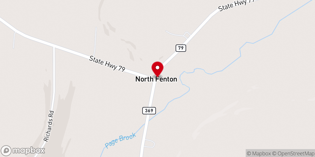 Map showing location of North Fenton Baptist Chapel