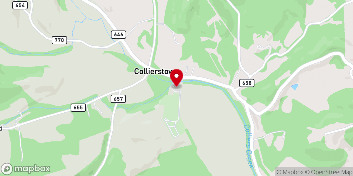 Map showing location of Collierstown Presbyterian Church