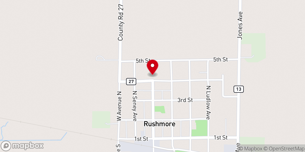 Map showing location of St John's Lutheran Church