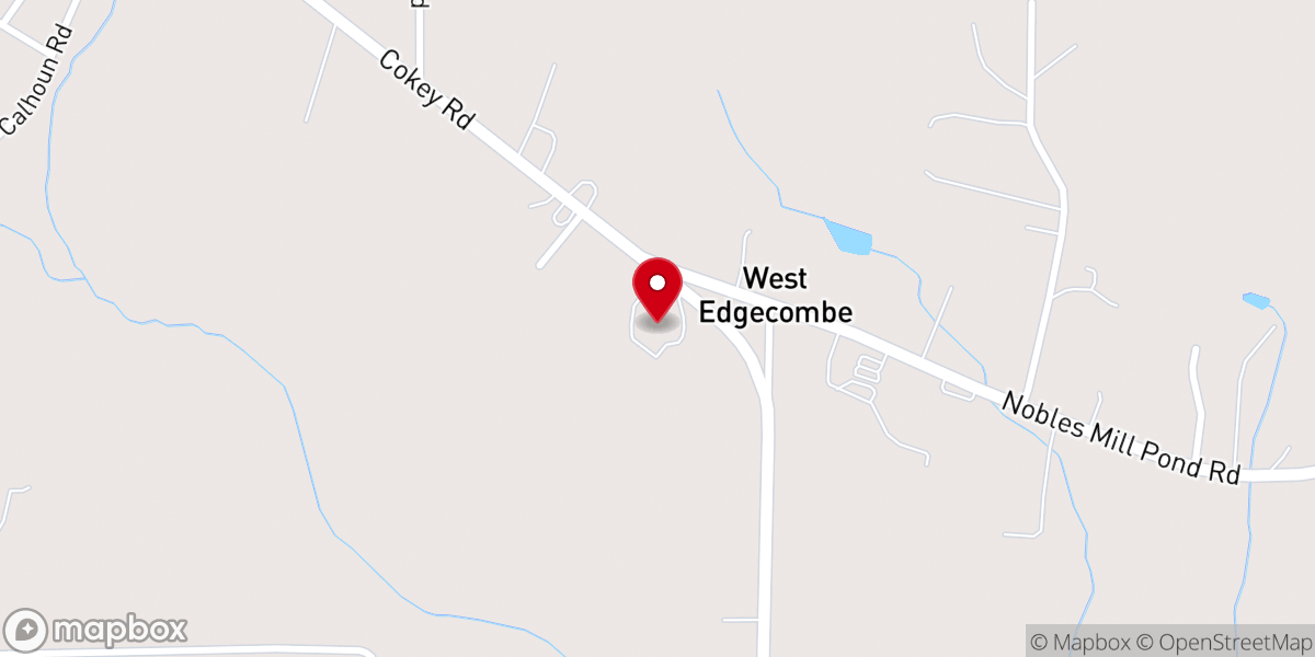 Map showing location of West Edgecombe Baptist Church