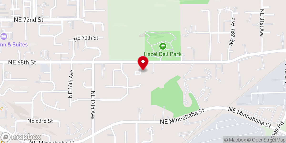 Map showing location of Vancouver Apostolic Lutheran Church
