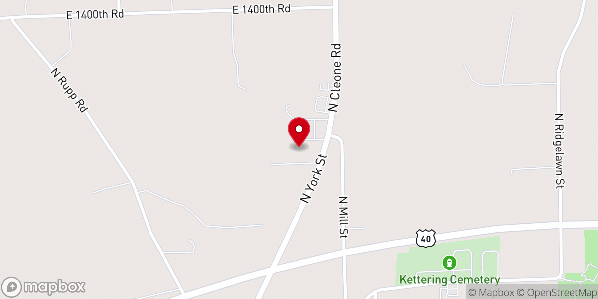 Map showing location of First Baptist Church of Martinsville
