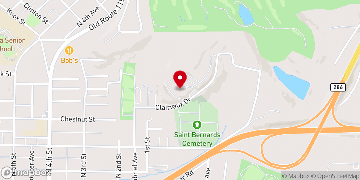 Map showing location of St. Bernard of Clairvaux
