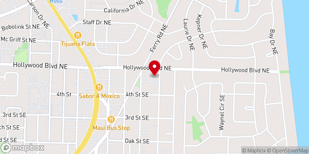 Map showing location of Church of Christ at Fort Walton Beach