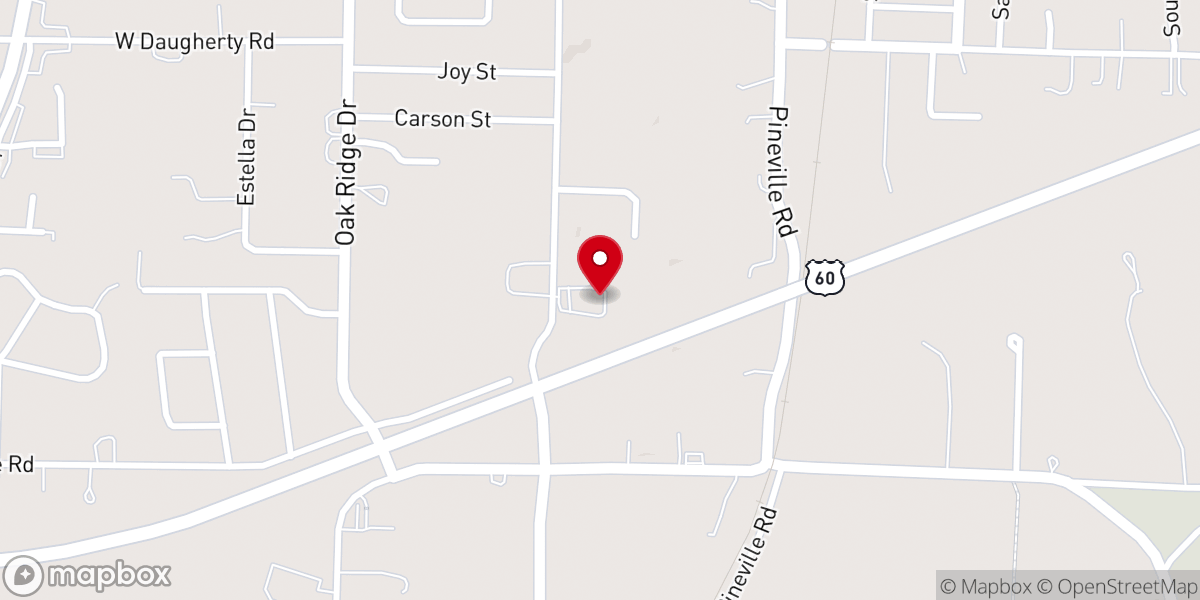 Map showing location of Fellowship Baptist Church