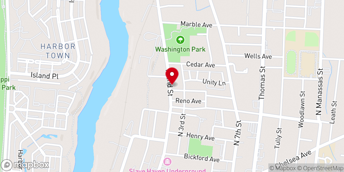Map showing location of Christian Unity Baptist Church