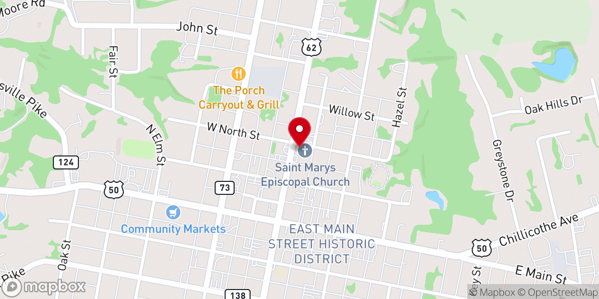 Map showing location of St Mary's Episcopal Church