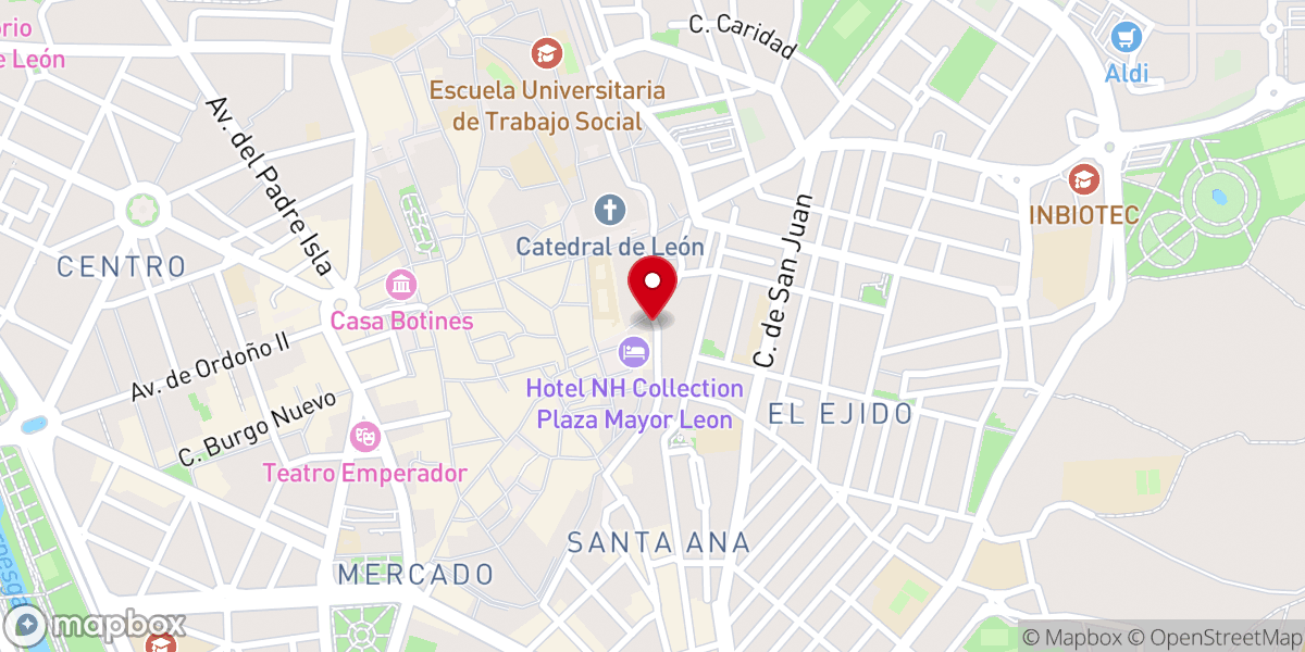 Map showing location of El Templo de León
