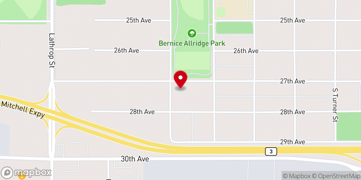 Map showing location of Trinity Baptist Church