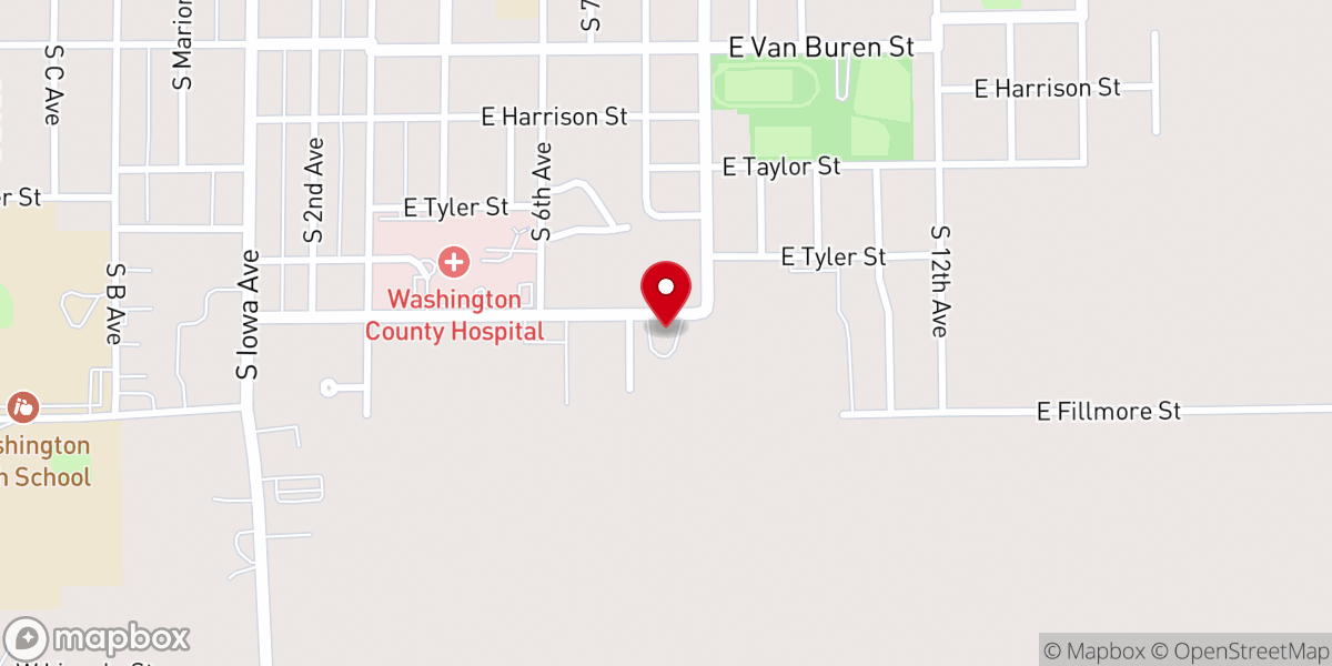 Map showing location of Washington Mennonite Church