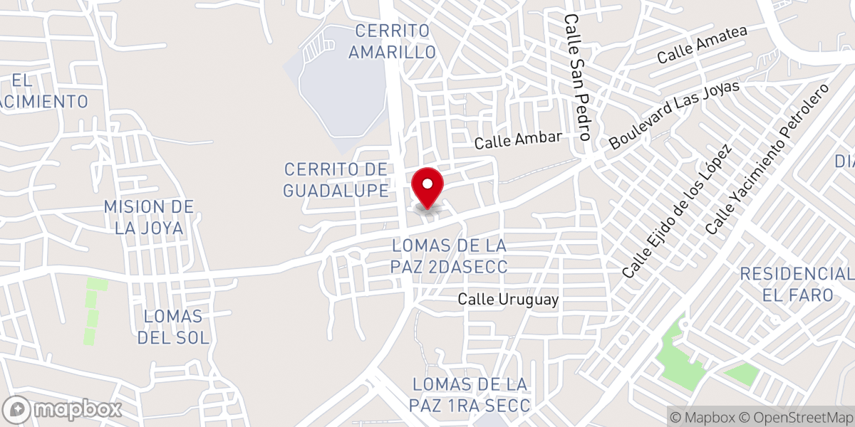 Map showing location of Misión Bíblica Bautista El Yacimiento