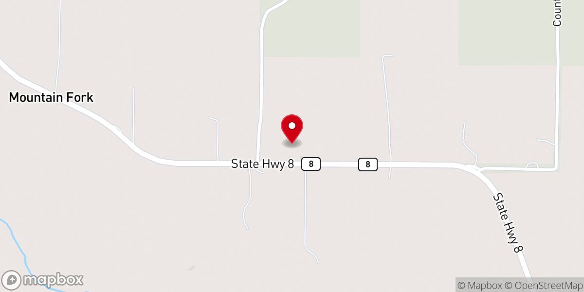 Map showing location of Christ's Church at Mountain Fork