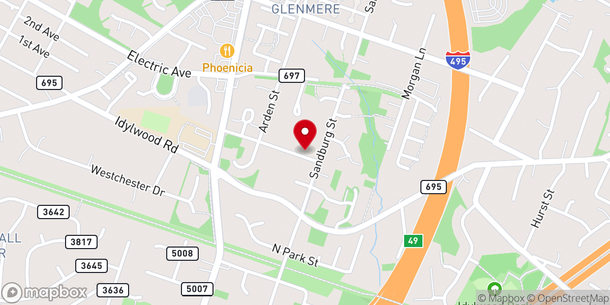 Map showing location of Ebenezer Korean Church
