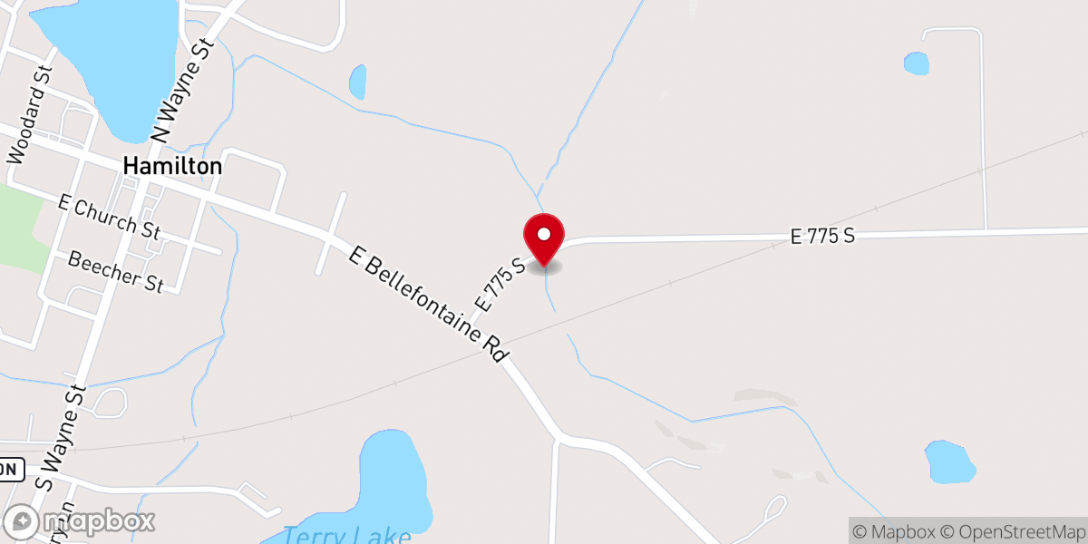 Map showing location of Hamilton United Methodist Church
