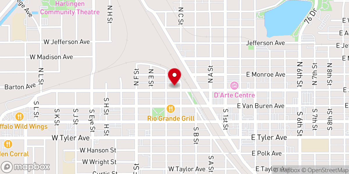 Map showing location of Legacy Chapel Harlingen