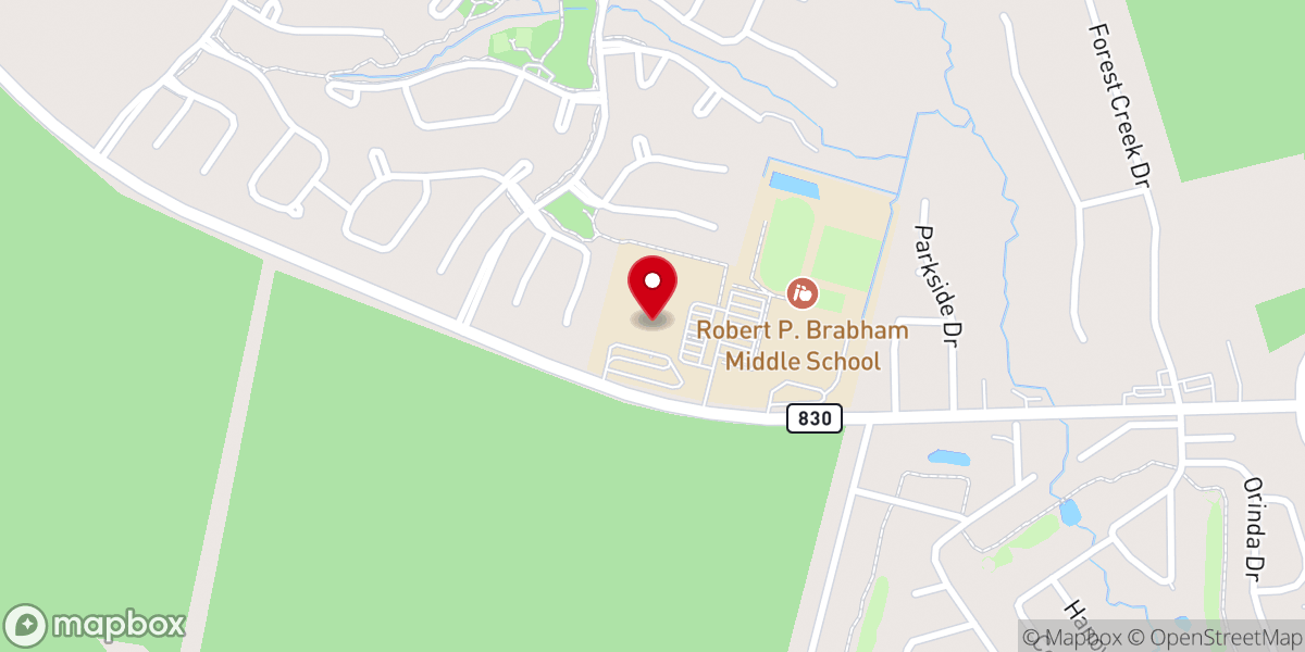 Map showing location of The Woodlands Hills Community Church