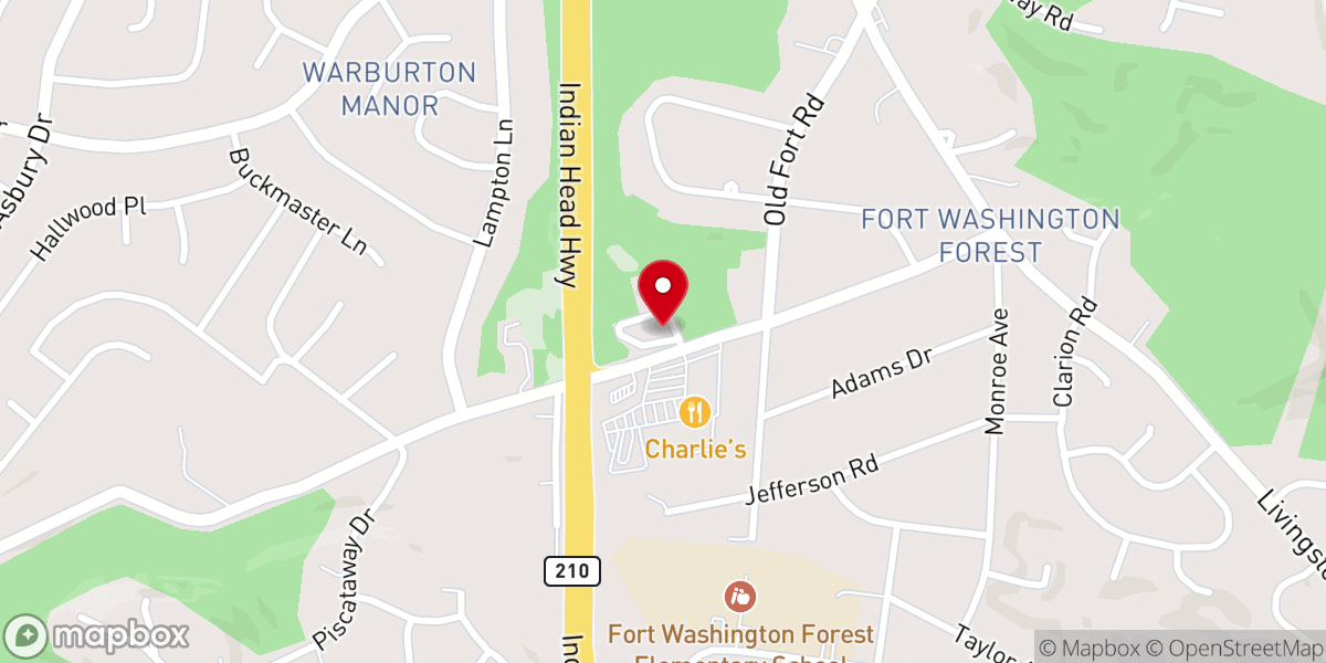 Map showing location of Adams Inspirational AME Church