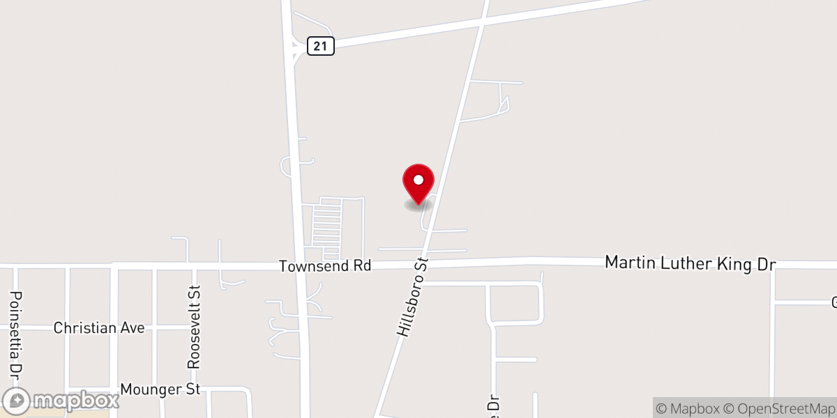Map showing location of Iglesia Adventista del Séptimo Día Hispana de Forest / Forest Hispanic Seventh-Day Adventist Church