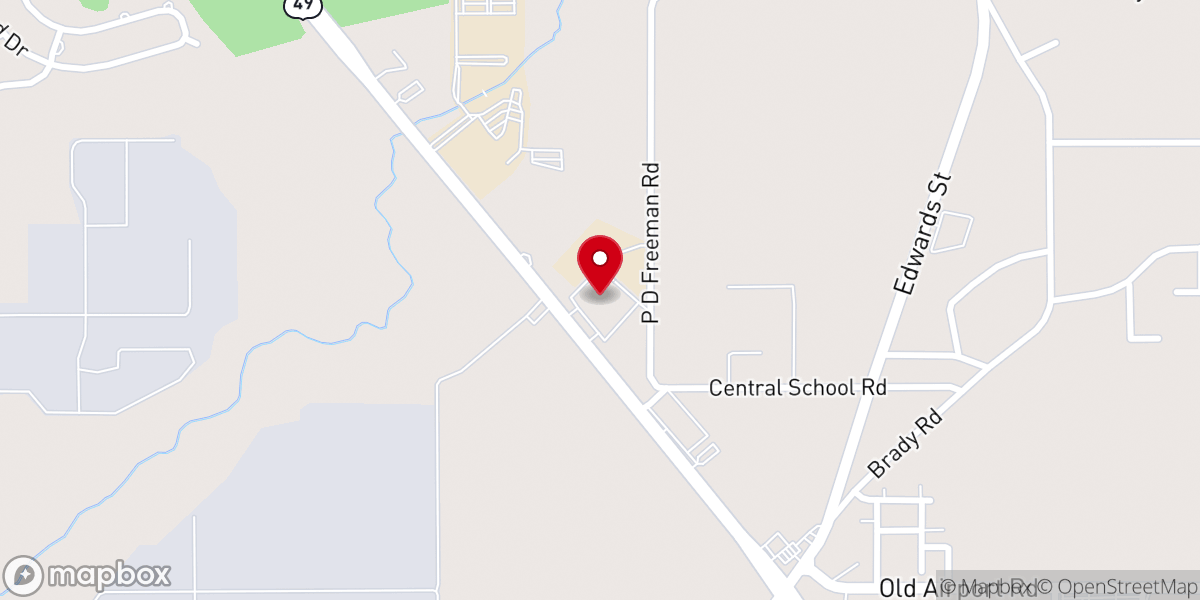 Map showing location of Central Baptist Church