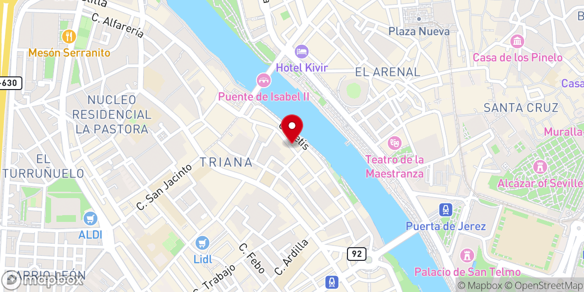 Map showing location of Hermandad De La Esperanza De Triana