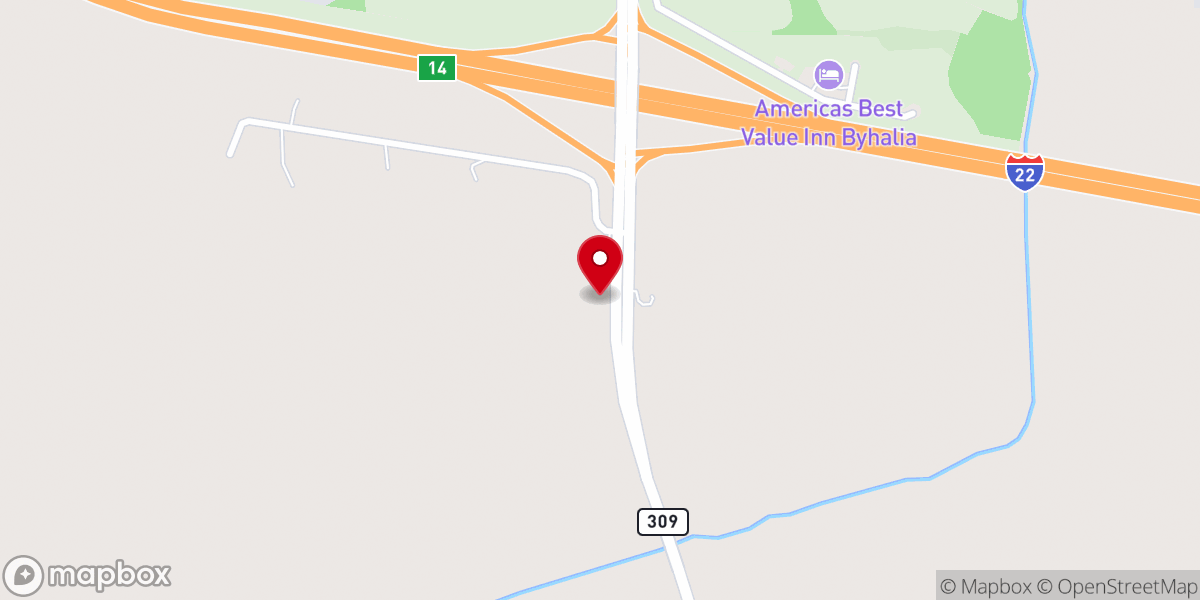 Map showing location of Cedar Haven Baptist Church (SBC)