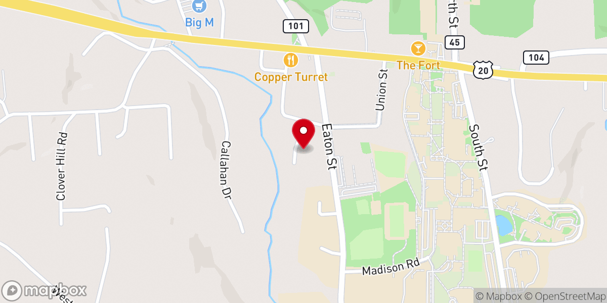 Map showing location of St. Joan of Arc Church