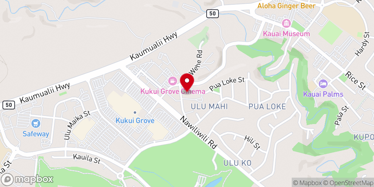 Map showing location of Lihue United Church